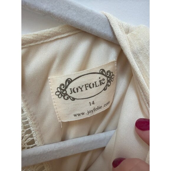 Joyfolie Girls Cream Lace-Back Cap Sleeve Maxi Dress Size 14 Lightweight Cotton - Picture 5 of 5